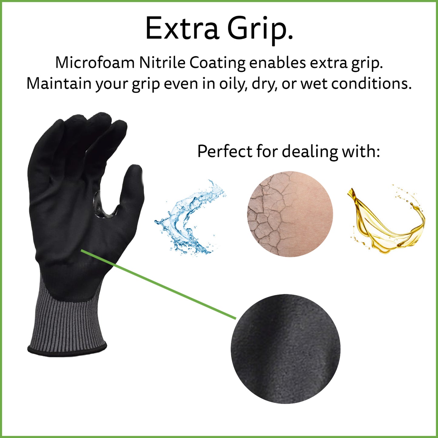 HPPG Cut-Resistant Gloves with Microfoam Nitrile Coating, ANSI Cut Level A5